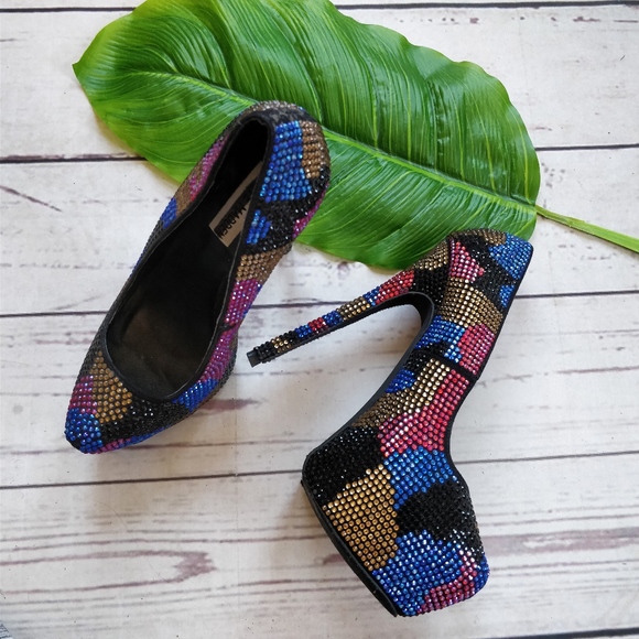 STEVE MADDEN Dyvinal Rhinestone Pumps, 6.5 - Picture 2 of 8